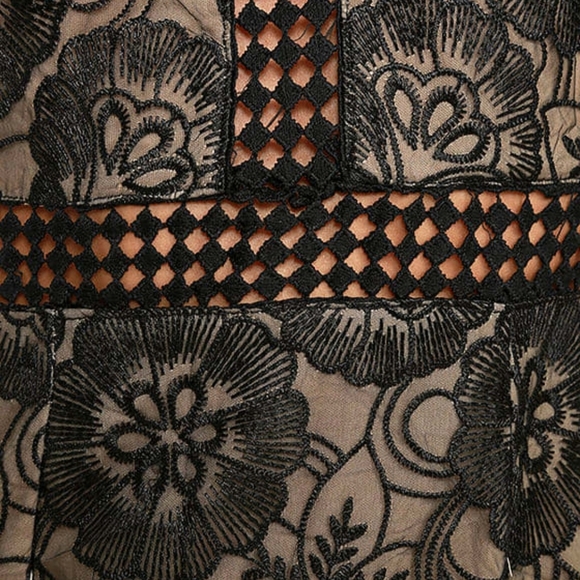 Lulu's Underneath The Stars Black Embroidered Midi Dress - Picture 10 of 16